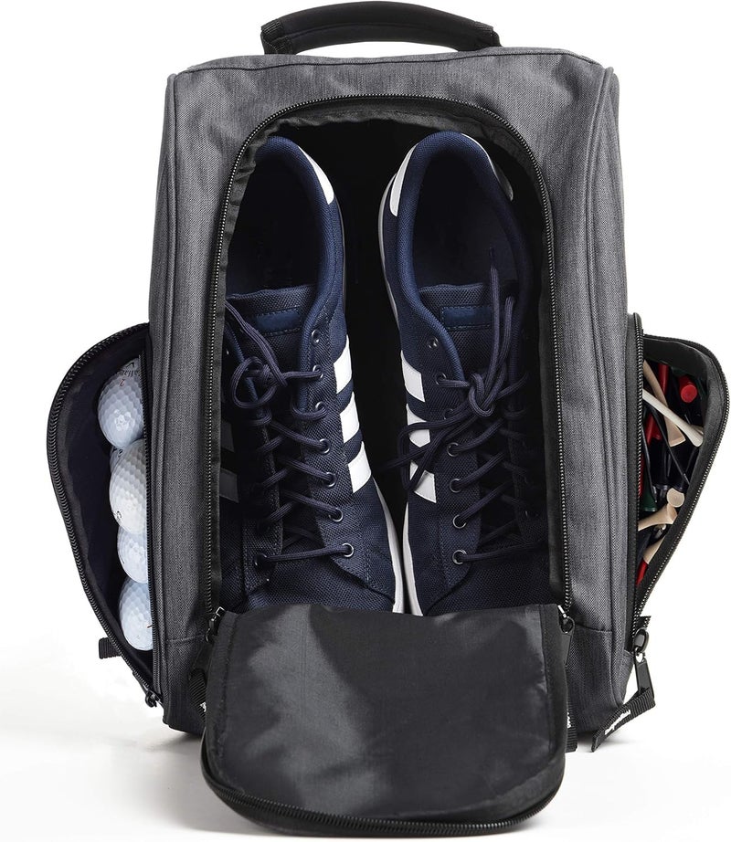 Athletico Golf Shoe Bag - Zippered Shoe Carrier Bags With Ventilation & Outside Pocket for Socks, Tees, etc. (Gray) - Image 1